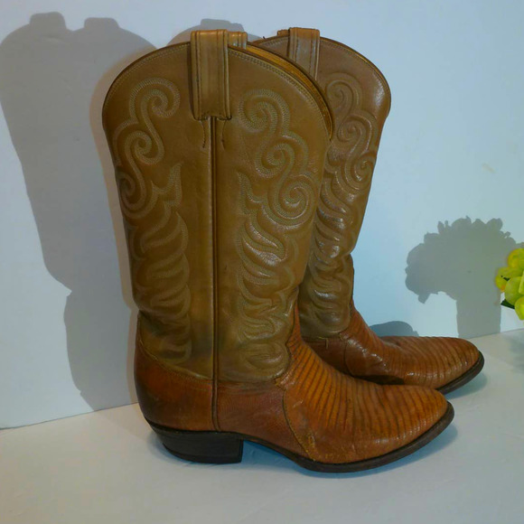 Tony Lama Other - Vintage Tony Lama Leather/ Lizard Cowboy Boots Style# S7000 Men's Size 9